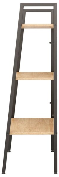 3 szintes világosbarna és fekete állópolc 56 x 35 x 108 cm