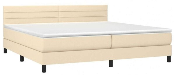 VidaXL Krémszínű Ágy Matraccal - 200x200 cm - LED Világítással