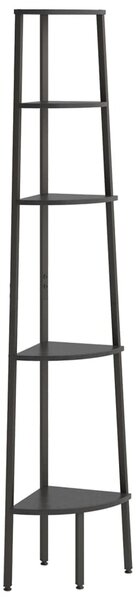 5 szintes fekete sarokpolc 45,5 x 31,5 x 180 cm