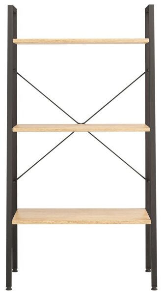 3 szintes világosbarna és fekete állópolc 56 x 35 x 108 cm