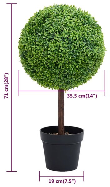 Zöld gömbalakú cserepes műpuszpáng 71 cm