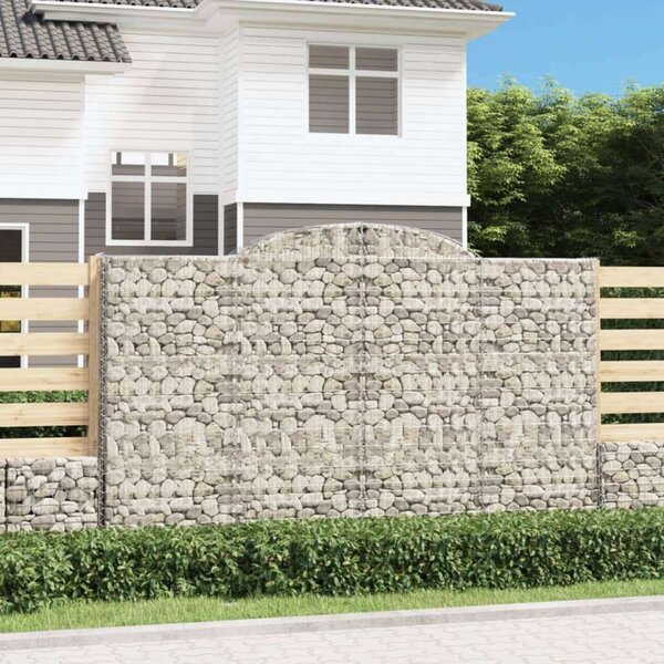 VidaXL 6 db íves horganyzott vas gabion kosár 300x50x180/200 cm