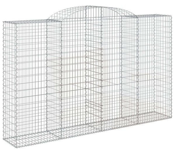 VidaXL 6 db íves horganyzott vas gabion kosár 300x50x180/200 cm