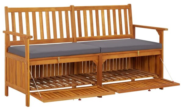 Tömör akácfa tárolópad párnával 148 cm