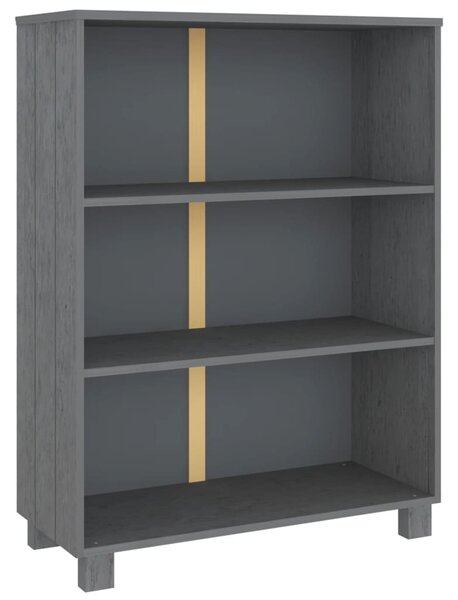 HAMAR sötétszürke tömör fenyőfa könyvszekrény 85 x 35 x 112 cm