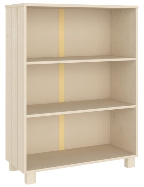 HAMAR mézbarna tömör fenyőfa könyvszekrény 85 x 35 x 112 cm