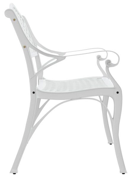 Fehér öntött alumínium kerti pad 102 cm