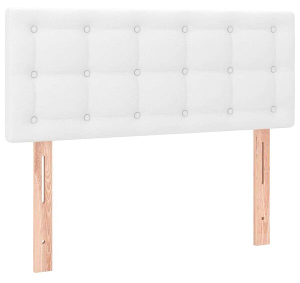 VidaXL Fehér Műbőr Ágy Matraccal - 80x200 cm