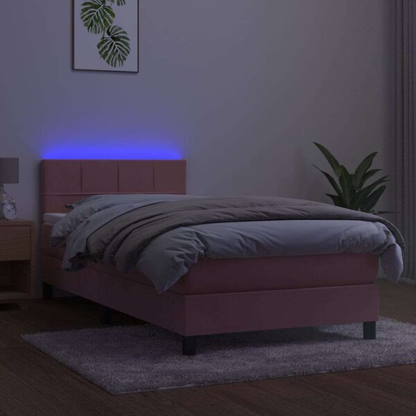 VidaXL LED-es Bársony Ágy - 100x200 cm