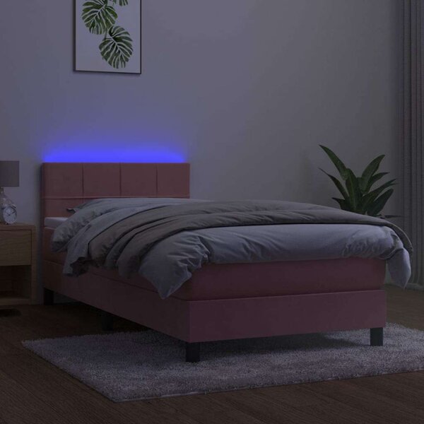 VidaXL LED-es Bársony Ágy - 100x200 cm
