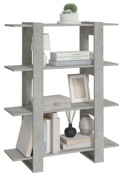 Betonszürke könyvszekrény/térelválasztó 100 x 30 x 123,5 cm
