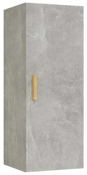 Betonszürke szerelt fa faliszekrény 34,5 x 34 x 90 cm