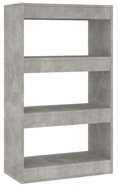 Betonszürke szerelt fa könyvszekrény/térelválasztó 60x30x103 cm