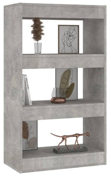 Betonszürke szerelt fa könyvszekrény/térelválasztó 60x30x103 cm