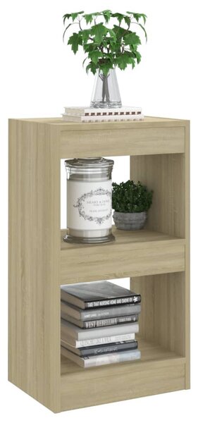 Sonoma-tölgyszínű könyvszekrény/térelválasztó 40 x 30 x 72 cm