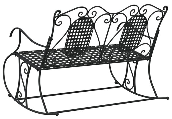 Kétszemélyes fekete acél hintapad 113 cm