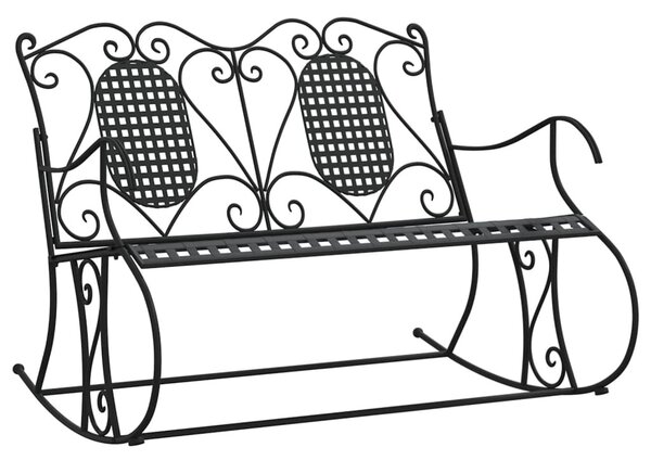 Kétszemélyes fekete acél hintapad 113 cm