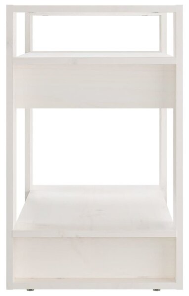 Fehér tömör fenyőfa könyvszekrény/térelválasztó 60x35x57 cm