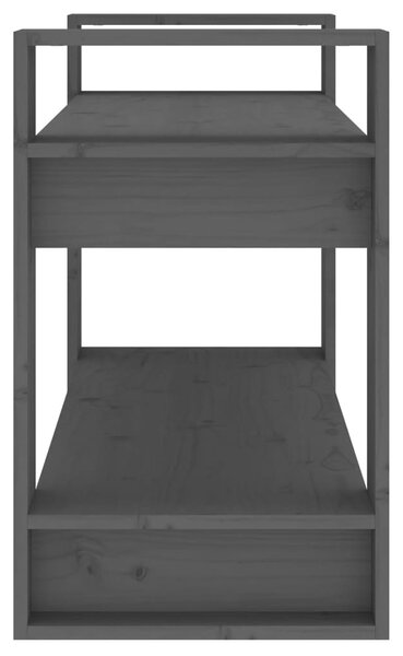 Szürke tömör fenyőfa könyvszekrény/térelválasztó 80x35x56,5 cm