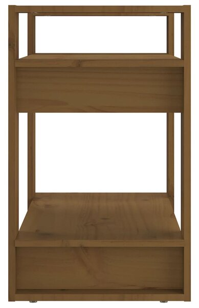 Mézbarna tömör fenyőfa könyvszekrény/térelválasztó 60x35x57 cm
