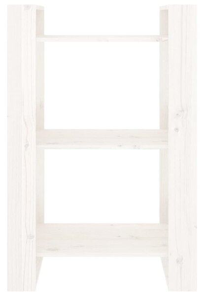 Fehér tömör fenyőfa könyvszekrény/térelválasztó 60x35x91 cm