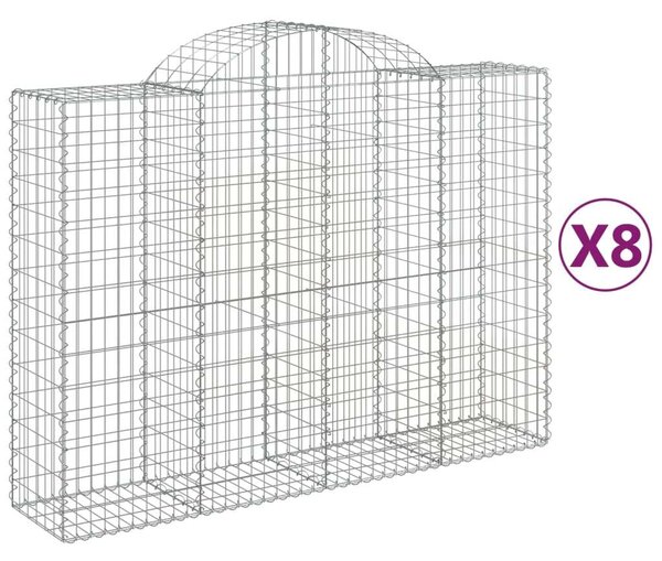 VidaXL Gabion Kosár Fal - 8 db - 200x50x140/160 cm