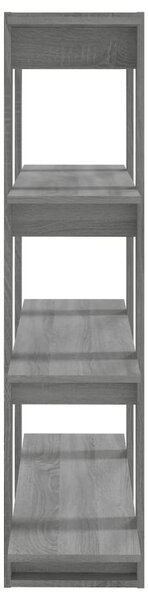 Szürke sonoma színű térelválasztó könyvszekrény 100x30x123,5 cm