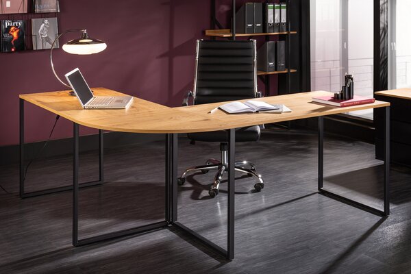 BIG DEAL modern íróasztal - tölgy/fekete - 180cm