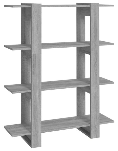 Szürke sonoma színű térelválasztó könyvszekrény 100x30x123,5 cm