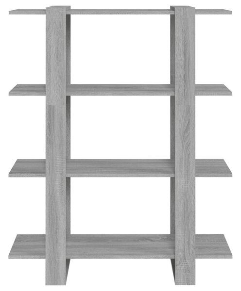 Szürke sonoma színű térelválasztó könyvszekrény 100x30x123,5 cm