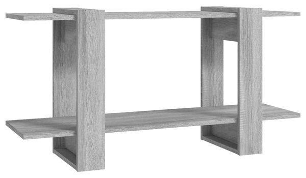Szürke sonoma-tölgyszínű szerelt fa könyvszekrény 100x 30x51 cm