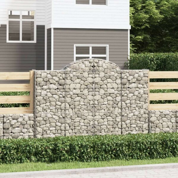 VidaXL Gabion Kosár - 11 db - Íves - 200x50x140/160 cm