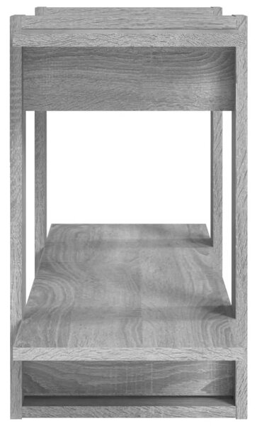 Szürke sonoma-tölgyszínű szerelt fa könyvszekrény 100x 30x51 cm