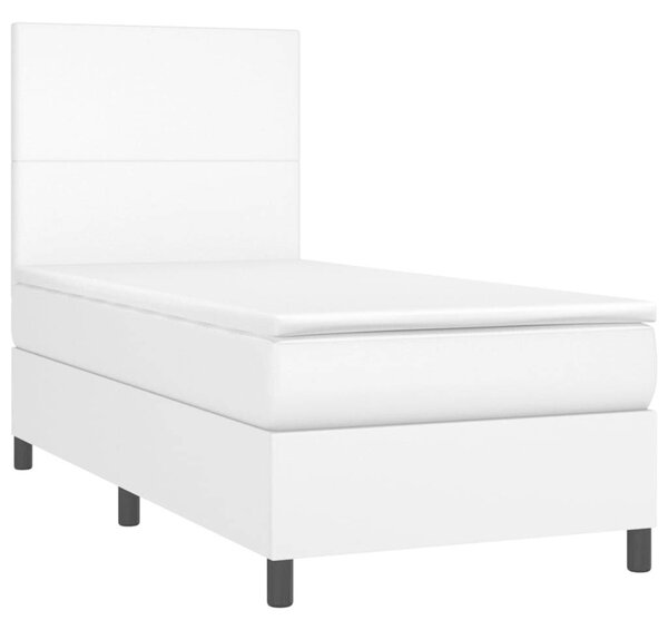VidaXL Ágy - 90x200 cm - Fehér Műbőr