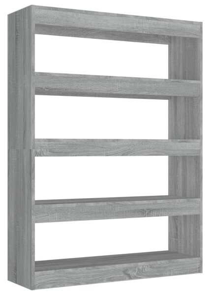 Szürke sonoma színű könyvszekrény/térelválasztó 100x30x135 cm