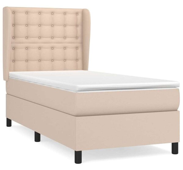 VidaXL Cappuccino Műbőr Ágy Matraccal - 100x200 cm