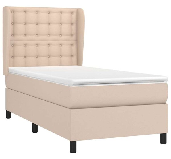 VidaXL Cappuccino Műbőr Ágy Matraccal - 100x200 cm