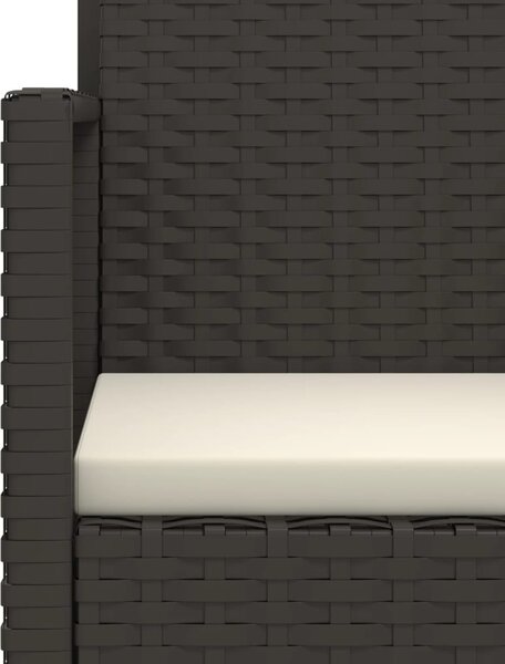 4 részes fekete polyrattan kültéri ülőgarnitúra párnákkal