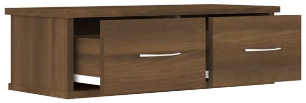 Barna tölgy színű szerelt fa faliszekrény 60 x 26 x 18,5 cm