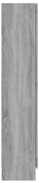 Szürke sonoma színű szerelt fa vitrinszekrény 82,5x30,5x150 cm