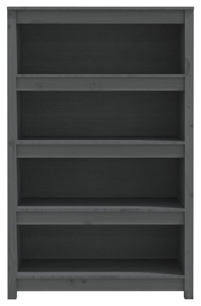 Szürke tömör fenyőfa könyvszekrény 80x35x126 cm