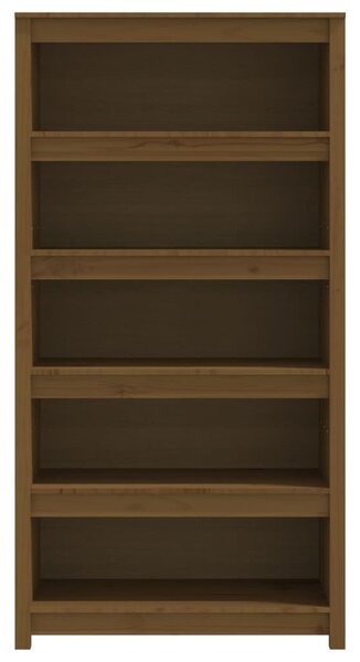 Mézbarna tömör fenyőfa faliszekrény 80x35x154 cm