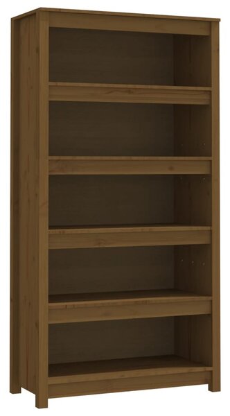 Mézbarna tömör fenyőfa faliszekrény 80x35x154 cm