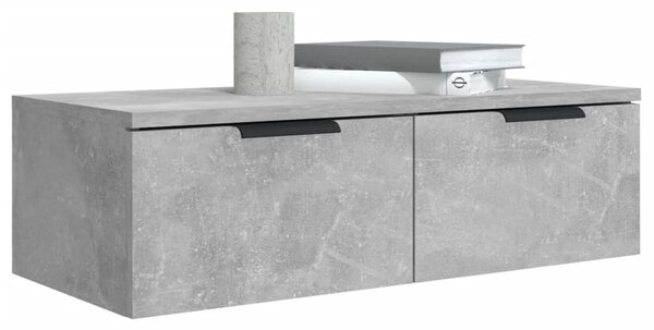 2 db betonszürke szerelt fa fali szekrény 68 x 30 x 20 cm