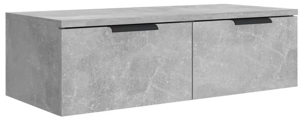 2 db betonszürke szerelt fa fali szekrény 68 x 30 x 20 cm