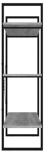 Szürke sonoma színű szerelt fa könyvszekrény 100 x 30 x 105 cm