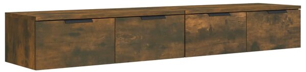2 db füstös tölgyszínű szerelt fa fali szekrény 68 x 30 x 20 cm