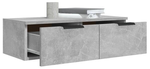 2 db betonszürke szerelt fa fali szekrény 68 x 30 x 20 cm
