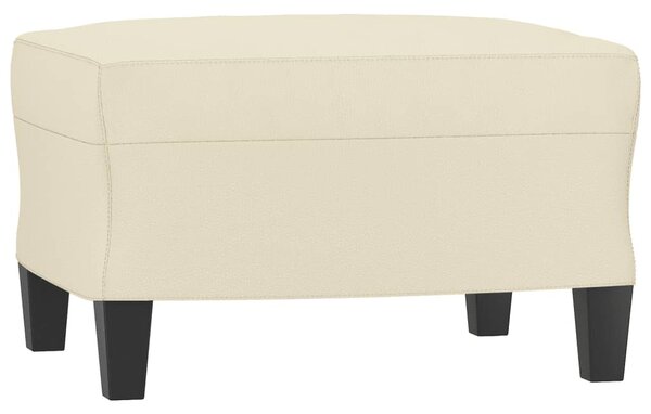 Krémszínű műbőr kanapéfotel lábtartóval 60 cm