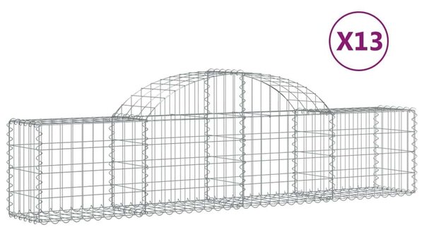 VidaXL Íves Gabion Kosár Szett - 13 db - 200x30x40/60 cm